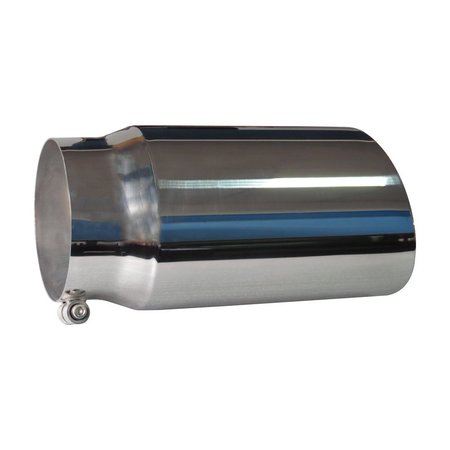 SPEEDFX 5" Inlet, 6" Outlet, Polished Stainless Steel, Round, Angled Cut, Beveled Edge 502S